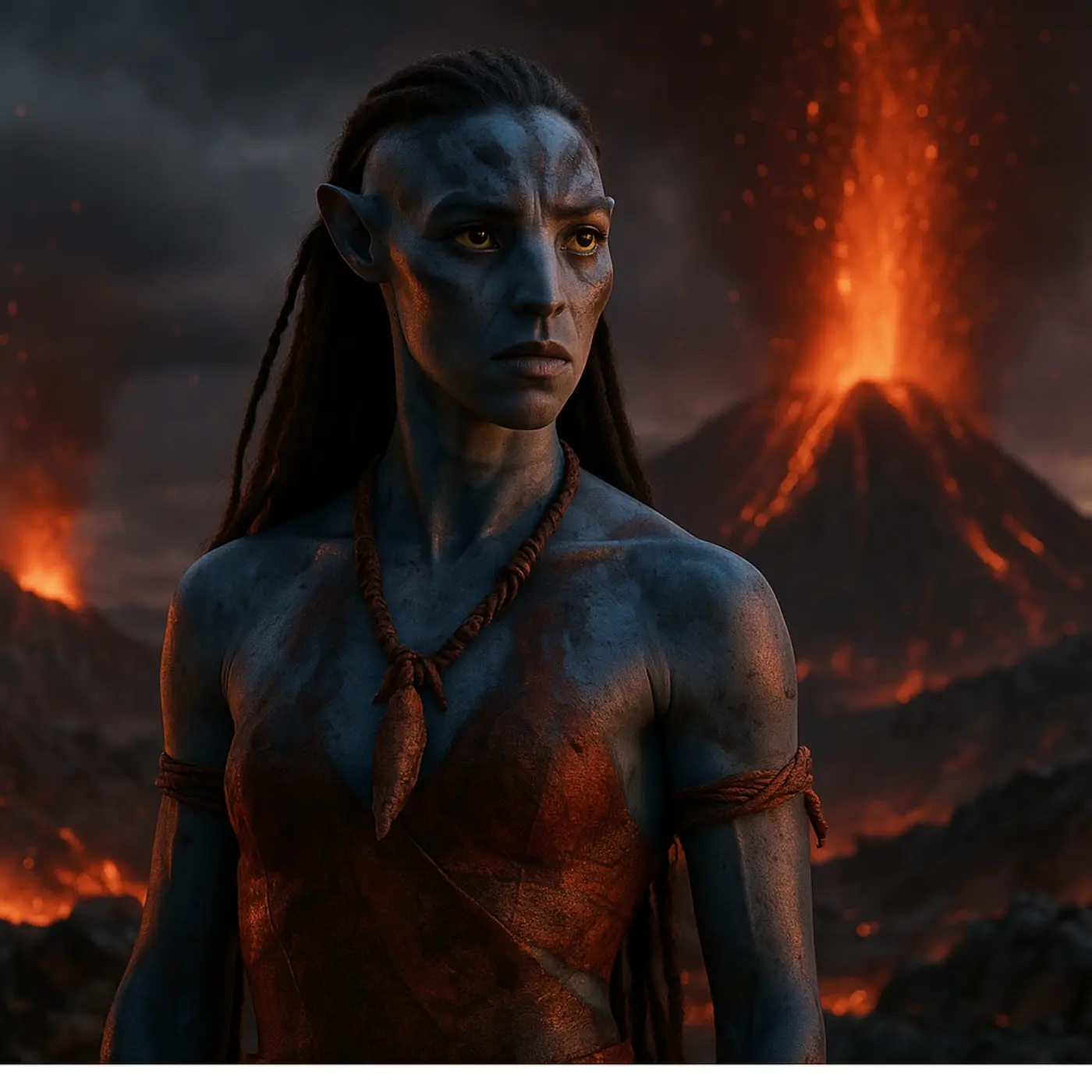 Varang, lidera clanului Ash People, în trailerul Avatar Fire and Ash cu vulcani în erupție pe Pandora