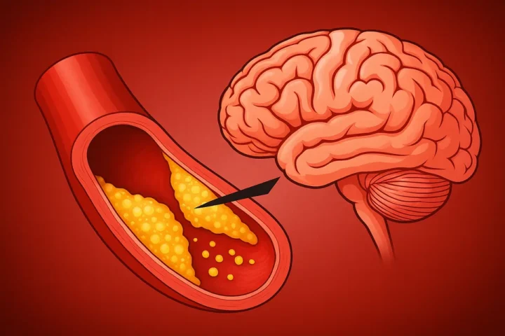 colesterol ridicat accident vascular cerebral. Ateroscleroză – ilustrație medicală a unei artere cu plăci de colesterol, risc de accident vascular cerebral